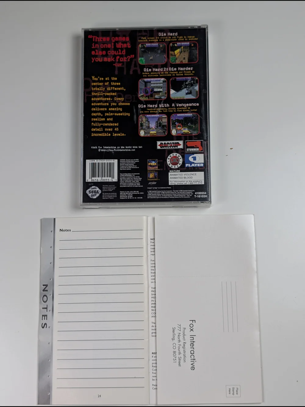 Die Hard Trilogy Sega Saturn CIB Longbox Manual Light Gun Compatible Pristine